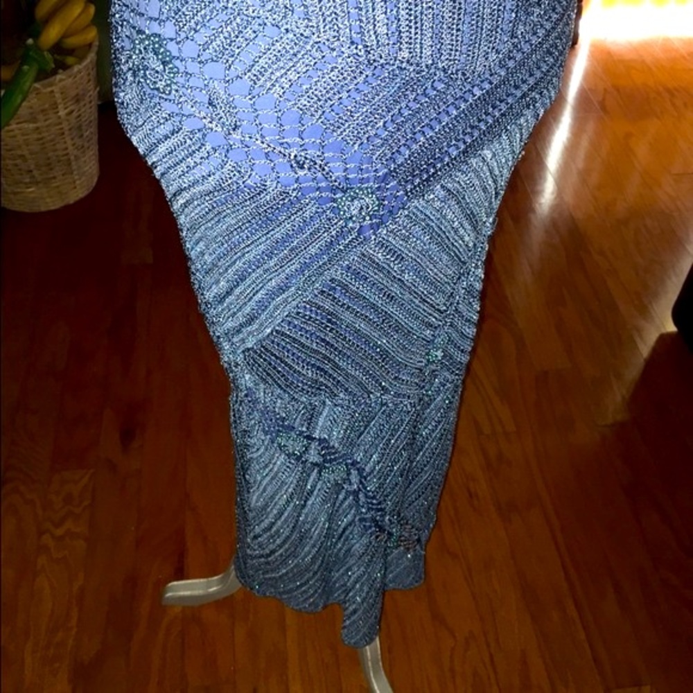 NWT- Blue Knit Maxi Dress - Picture 3 of 4